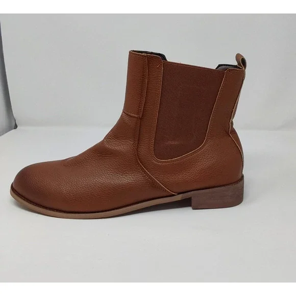 Men's Brown Chelsea Boots Ankle Zip Side Pebbled Casual Size EU 46/US 12 - Picture 6 of 14